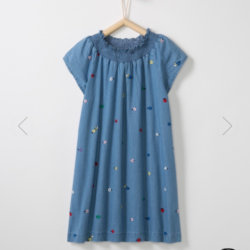Hanna Andersson Embroidered Chambray Dress
